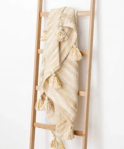 Tajik Home LLC Watercolor Tassel Knit Throw New