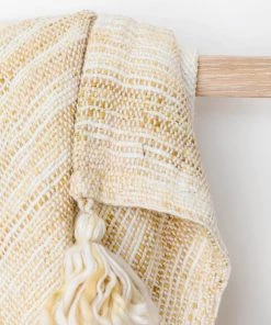 Tajik Home LLC Watercolor Tassel Knit Throw New