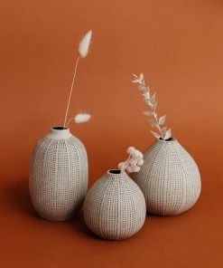 Lone Fox Allaire Textured Stoneware Vases (Set Of 3)