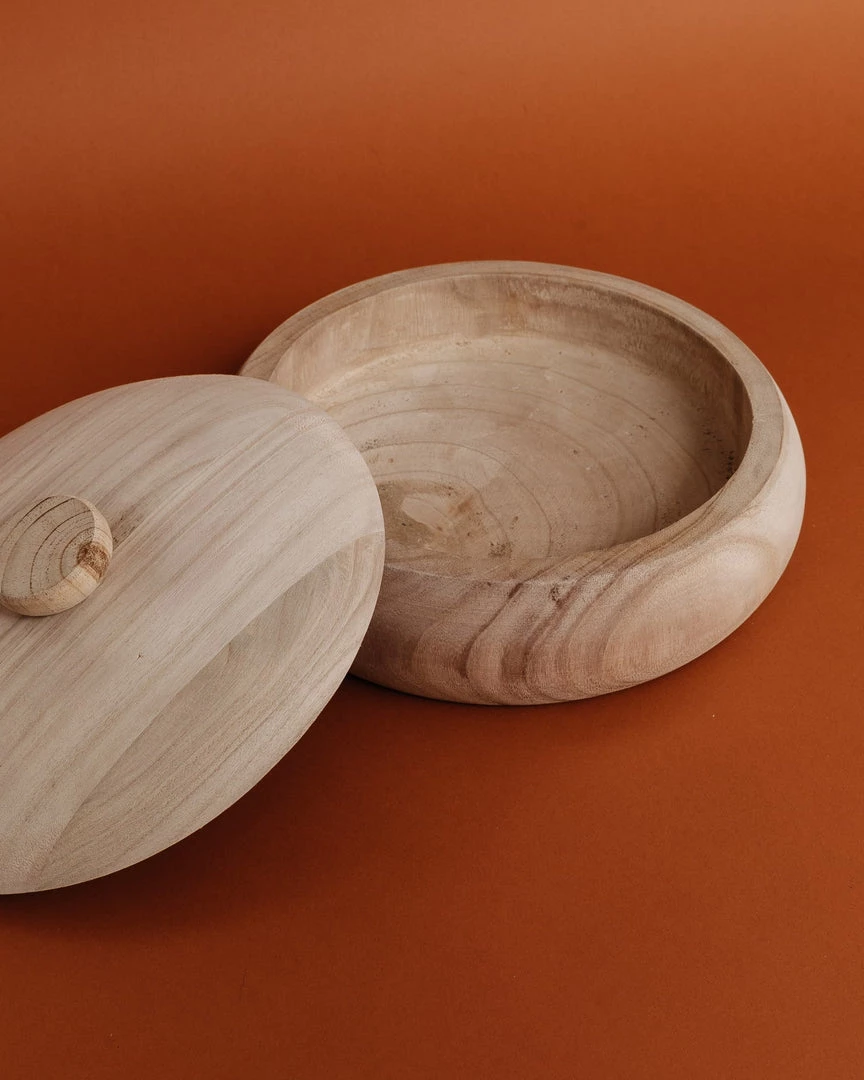 Lone Fox Castilla Paulownia Wood Bowl + Lid 6 Lone Fox Castilla Paulownia Wood Bowl + Lid
