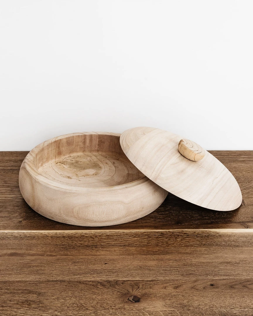 Lone Fox Castilla Paulownia Wood Bowl + Lid 8 Lone Fox Castilla Paulownia Wood Bowl + Lid