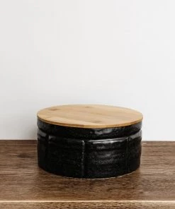 Lone Fox Addie Stoneware Canisters W/ Bamboo Lid