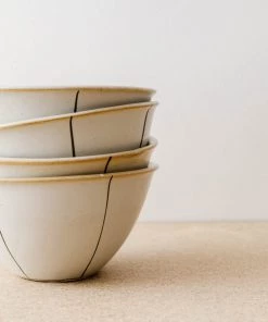 Creative Co Op Striped Stoneware Bowls (Set Of 4) 8 Creative Co Op Striped Stoneware Bowls (Set Of 4)