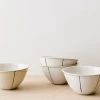 Creative Co Op Striped Stoneware Bowls (Set Of 4)