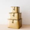 Creative Co Op Forged Brass Storage Box (Set Of 3) New