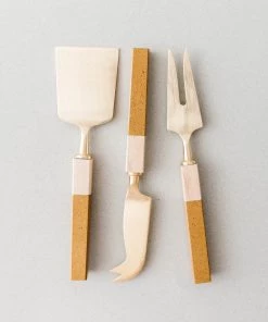 Creative Co Op Resin & Wood Cheese Knives (Set Of 3)
