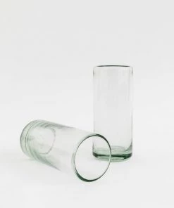 Verve Culture Hand Blown Highball Glasses (set Of 4) New