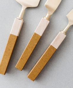 Creative Co Op Resin & Wood Cheese Knives (Set Of 3)