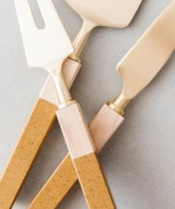 Creative Co Op Resin & Wood Cheese Knives (Set Of 3)
