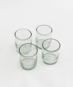 Verve Culture Hand Blown Short Glasses (set Of 4) New