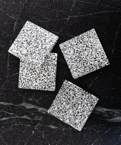 Lone Fox Black Terrazzo Coasters New