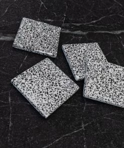 Lone Fox Black Terrazzo Coasters New