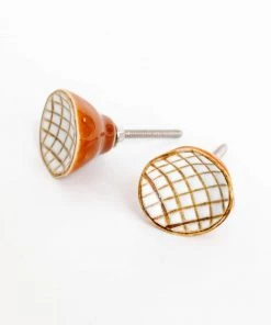 Indaba Criss-Cross Ceramic Knob New