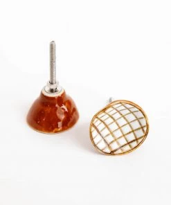 Indaba Criss-Cross Ceramic Knob New