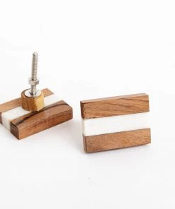 Indaba Marble + Wood Slice Knob New