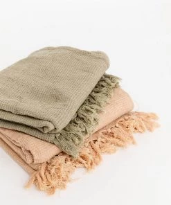 Indaba Cotton Woven Waffle Throw New