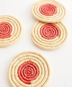 Lone Fox Statement Dot Raffia Coasters 11 Lone Fox Statement Dot Raffia Coasters