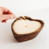 Stash Style Hand Carved Wooden Heart Candle