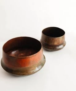 47th & Main Aged Copper Planters New