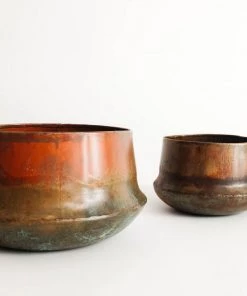 47th & Main Aged Copper Planters New