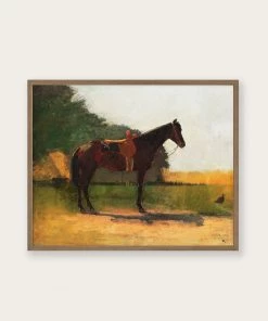 Lone Fox "Saddle Horse In Farm Yard" Art Print Best Sellers