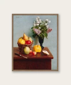 Lone Fox Best Sellers "Still Life With Flowers And Fruit" Art Print