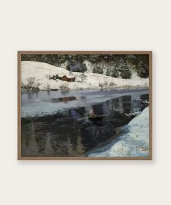 Lone Fox "Winter At The River Simoa" Art Print