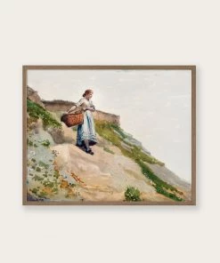 Lone Fox "Girl Carrying A Basket" Art Print Best Sellers