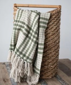 Creative Co Op New Lewis Woven Plaid Throw