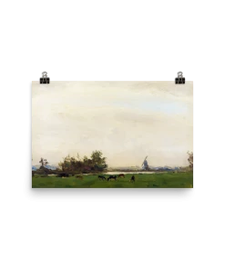 Lone Fox Best Sellers "Meadow Landscape On The Spaarne" Art Print
