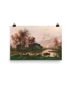 Lone Fox Best Sellers "A Landscape On The Pond" Art Print