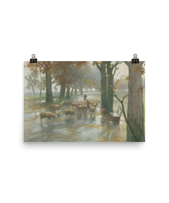 Lone Fox Best Sellers "Flock Of Sheep On A Rainy Day" Art Print