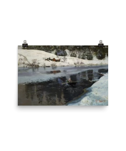 Lone Fox "Winter At The River Simoa" Art Print