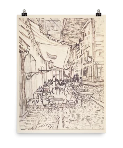 Lone Fox "Cafe Terrace At Night" Art Print Best Sellers 11 Lone Fox