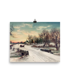 Lone Fox New "Christmas Morn" Art Print