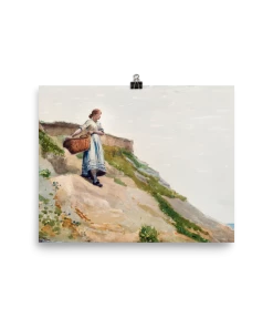 Lone Fox "Girl Carrying A Basket" Art Print Best Sellers