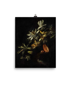 Lone Fox "Midnight Florals" Art Print New