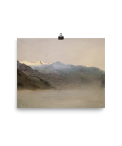 Lone Fox "Misty Mountains" Art Print