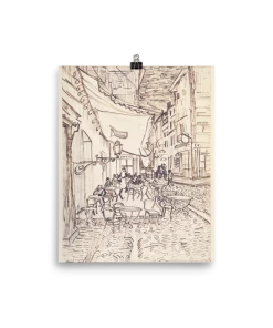 Lone Fox "Cafe Terrace At Night" Art Print Best Sellers 13 Lone Fox