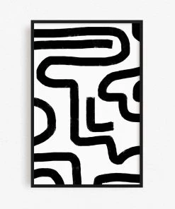 Lone Fox Un-fluid Lines Art Print New