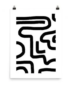 Lone Fox Un-fluid Lines Art Print New