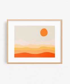 Lone Fox Retro Sunset Art Print New